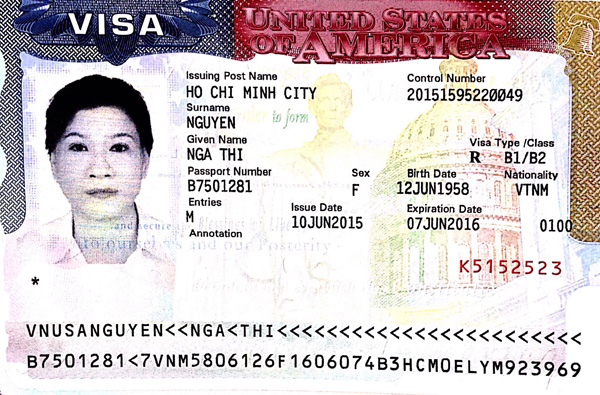 Công ty tư vấn du học Á-Âu chúc mừng Nguyễn Thị Nga đậu Visa du lịch Mỹ.